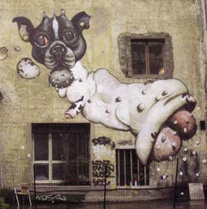 graffiti animals,dog graffiti,paris graffiti