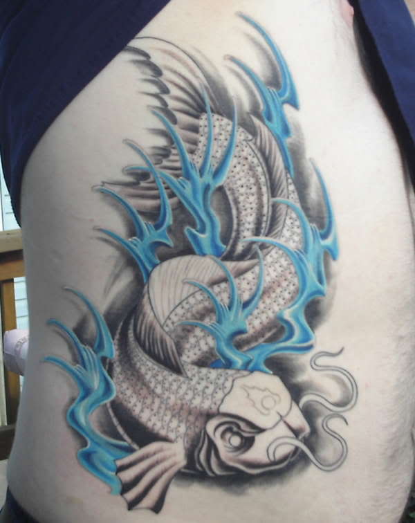 The koi tattoo is based on the fish by the same name which is generally 