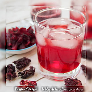 La recette du bissap, boisson jus juice (ingrédients hibiscus, eau, menthe, sucre) - Cuisine Passion Sénégal