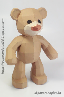 Modelo de Oso teddy papercraft prototipo