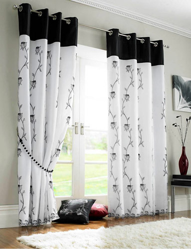 Black and White Living Room Curtains