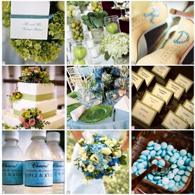 BLUE GREEN WHITE WEDDING COLOR PALETTE