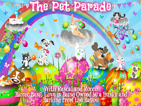 Colorful spring Pet Parade badge