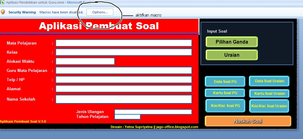 Download Aplikasi Input Data Excel Jejak Belajar