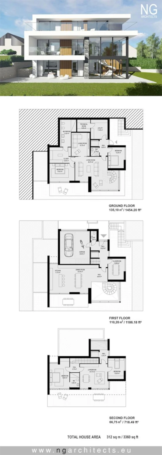 desain inspiratif rumah modern minimalis plus denah