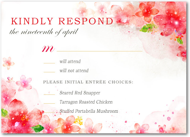 RSVP cards for spring wedding