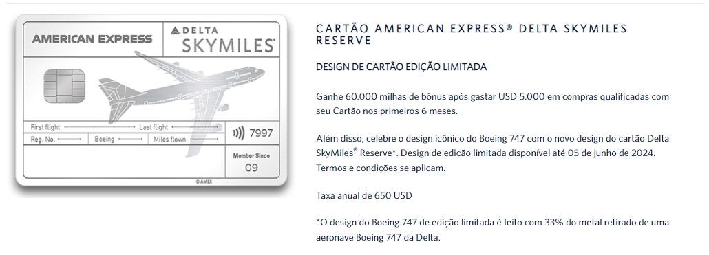 CARTÃO AMERICAN EXPRESS: Feito com partes de Boeing 747. Confira todos os detalhes.