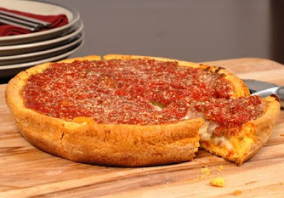 Chicago-style deep dish pizza