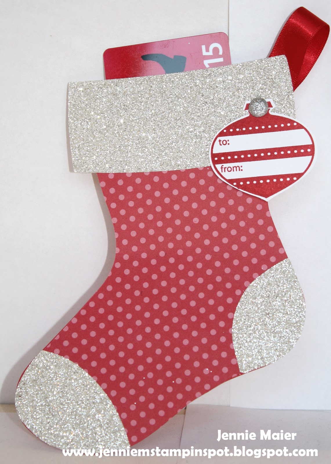 Jennie M's Stampin Spot: Holiday Stocking Gift Card Holder