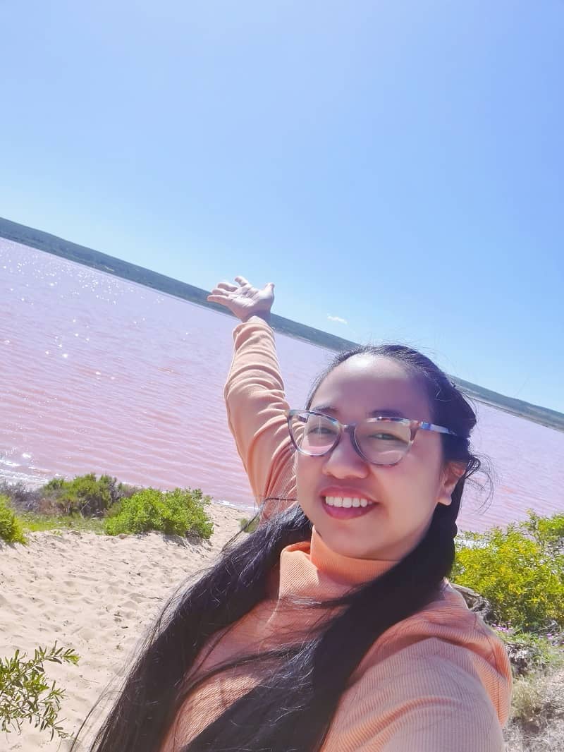 Pink Lake Hutt Lagoon in Western Australia