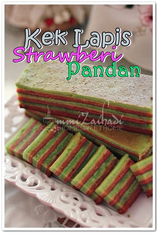 Home Sweet Home: Kek Lapis Strawberi Pandan