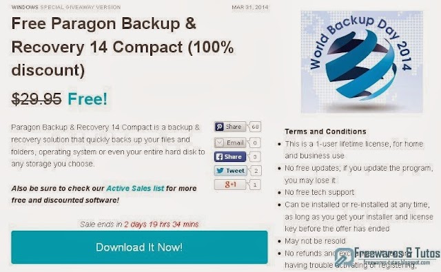 Offre promotionelle : Paragon Backup & Recovery 14 Compact gratuit !