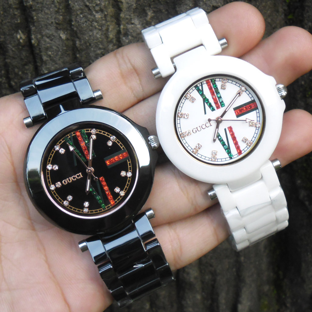  JAM  TANGAN  GUCCI  KERAMIK 828M Kode Barang YA 219 Warung 