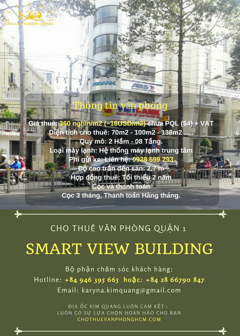 Cho thuê văn phòng quận 1 Smart View Building