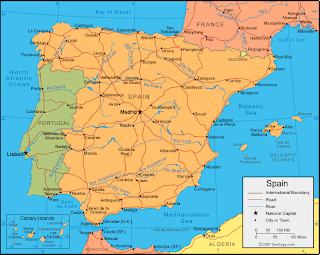 Mapa de España Provincia de la Región