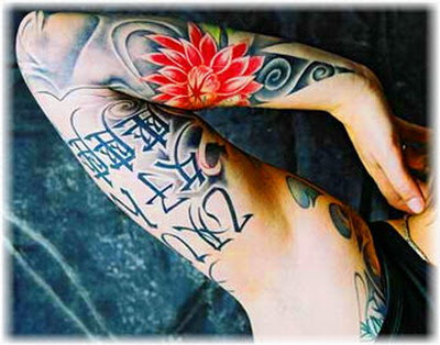 Japanese Tattoo Latter on Hand Man