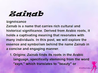 meaning of the name "Zainab"