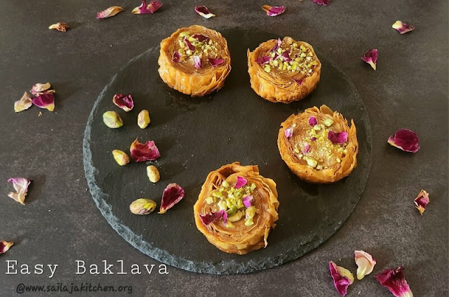 images of Easy Baklava Recipe / Easy Baklava Pinwheel Recipe / No Filling Easy Baklava Recipe / Quick Baklava Recipe