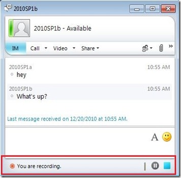 LyncRec - Client - Recording - markup