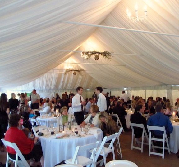 The reception was in an outdoor tent at Oak Ridge Golf Course a short drive