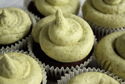 Chocolate green tea cupcakes buttercream