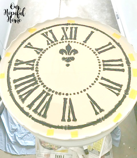 painted French clock stencil