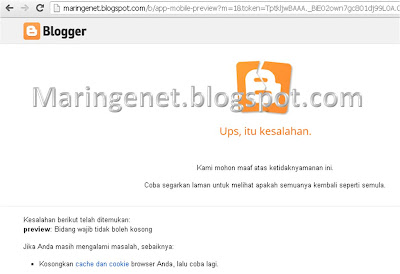 Error Edit Template Blogger