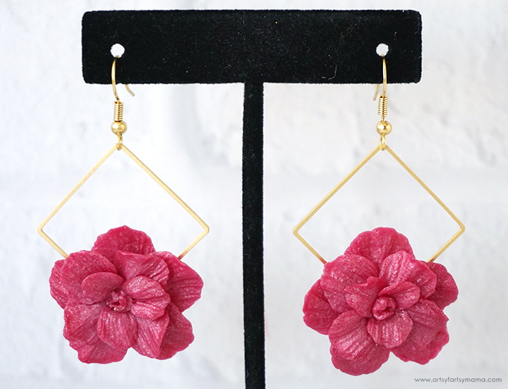 Polymer Clay Floral Dangle Earrings