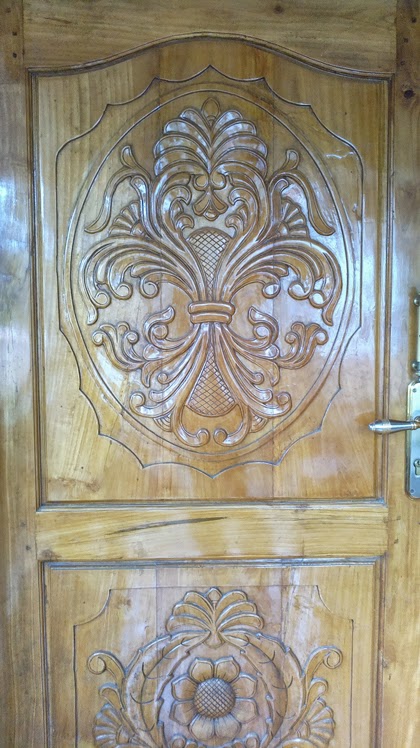 front door images kerala  Door Carving Wood work designs | New Kerala Model Wooden Front Doors | 420 x 748