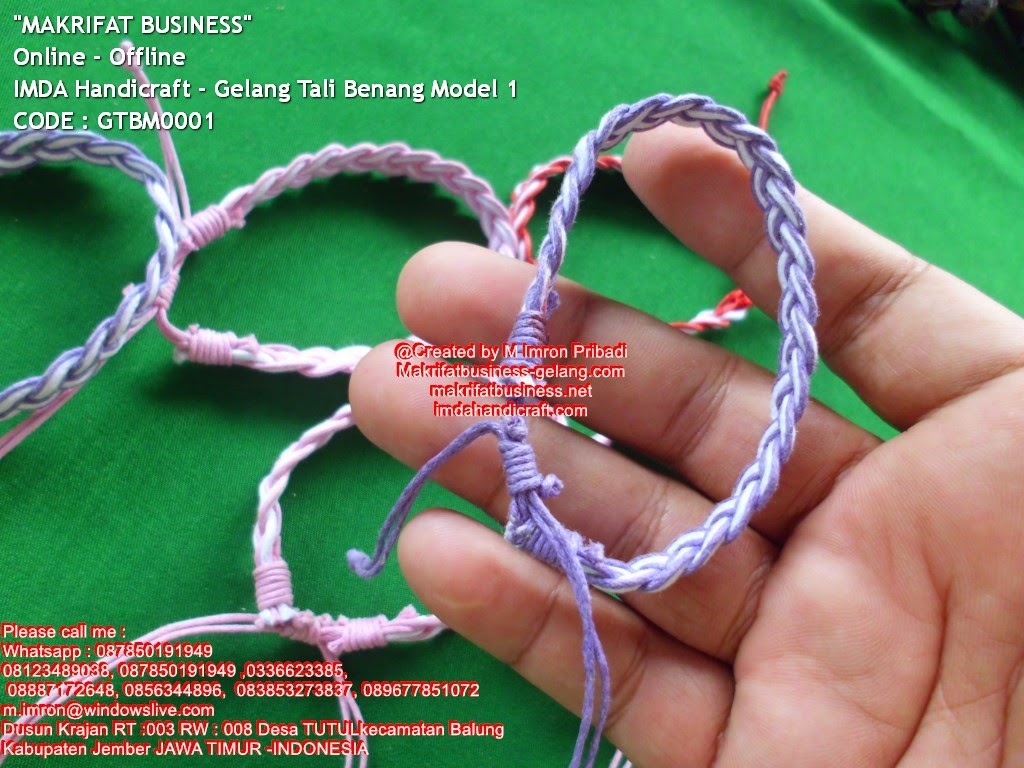  Gelang  Tali Benang  Model 1 by IMDA Handicraft Kerajinan  