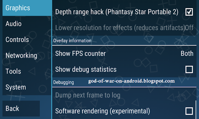 PPSSPP Settings for God of war