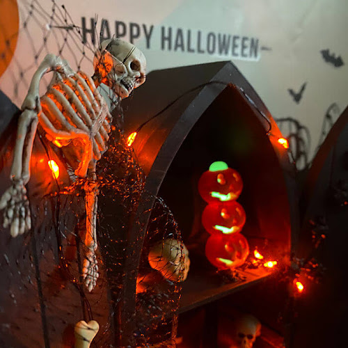 Recycled Display Shelf Halloween Miniature Diorama 