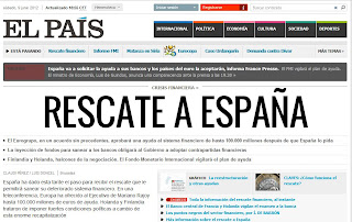 La web de El País adelanta la notica del rescate a España