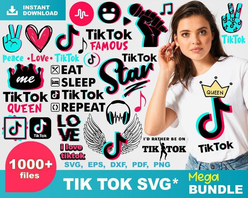 1000+ Tik Tok SVG Mega Pack Full Editables