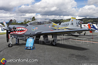 Avión de entrenamiento Embraer T-27 Tucano de la Fuerza Aérea Colombiana