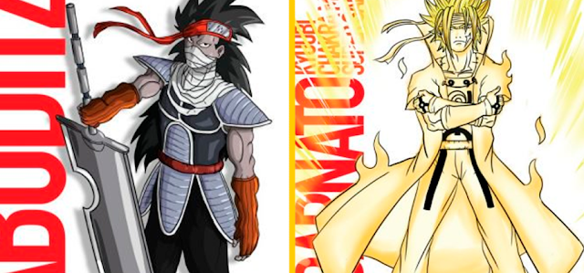  Artista cria incríveis fusões entre os personagens de Dragon Ball e Naruto