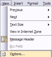 View options in outlook Who E mailed Me   Tracking E mail Location