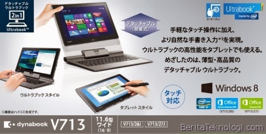 Duo Model Ultrabook Convertible Toshiba Dynabook V713