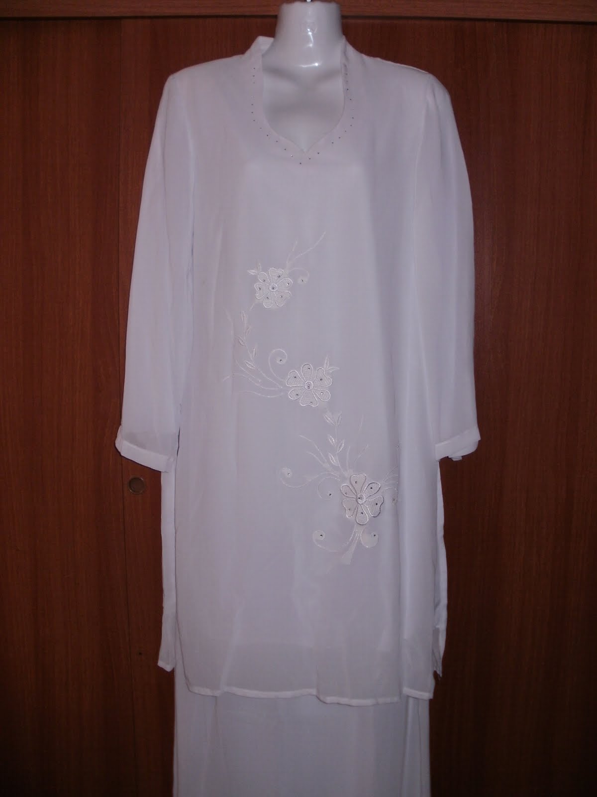 AinSyirah Collection Online Shopping Baju Kurung Moden Putih 