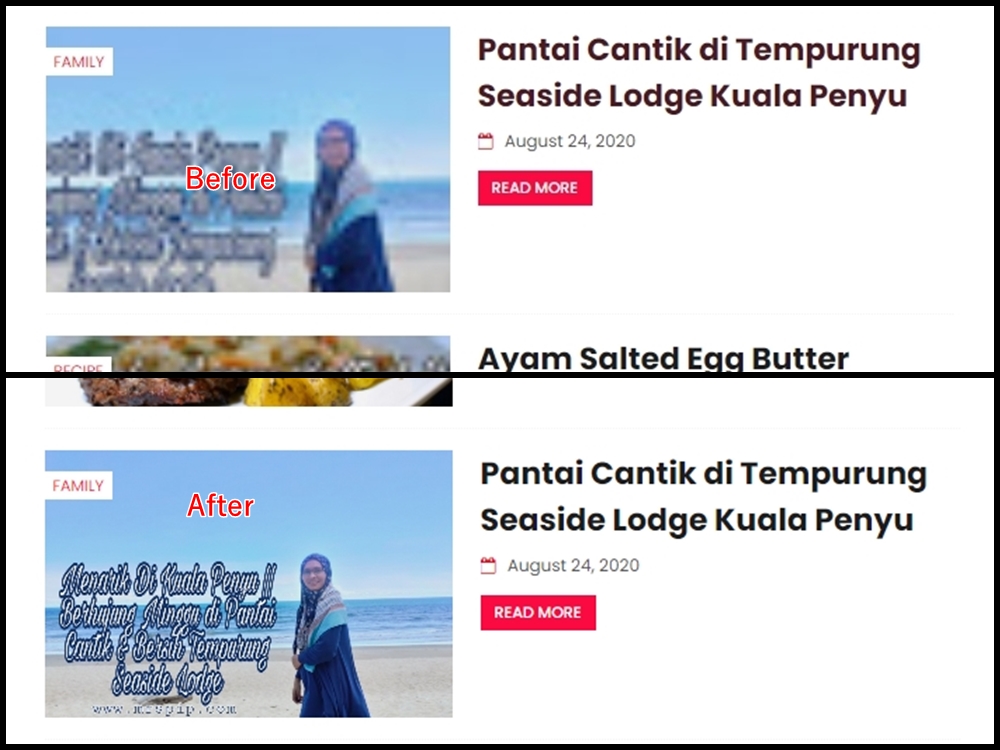 Cara Perbaiki Gambar Thumbnail Yang Kabur (Blur) Selepas Tukar Template Baru