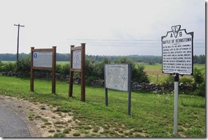 Battle of Kernstown marker A-9 grouped with three markers about battle