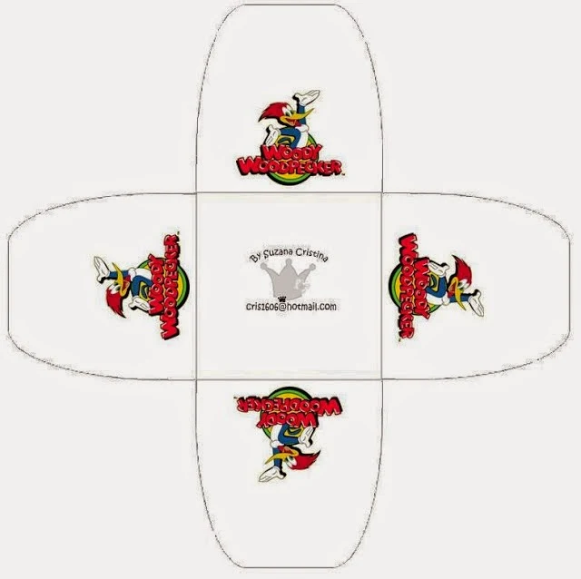 Woody Woodpecker: Free Printable Open Boxes.