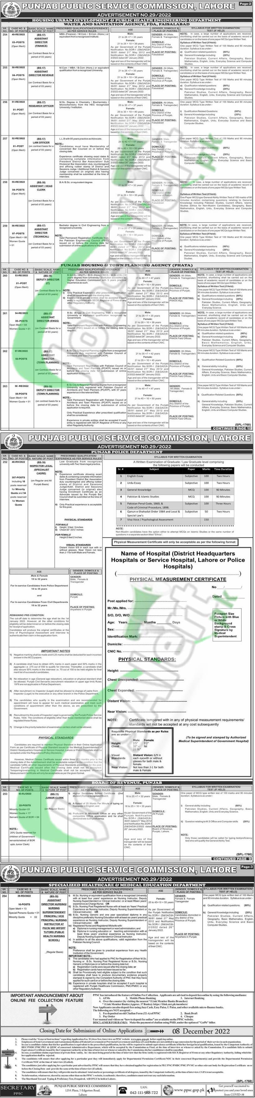 PPSC Inspector Legal in Punjab Police Jobs 2022 Vacancies Apply Online