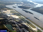 Harrisburg International airport with the Three Mile Island facility in the .