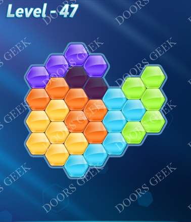 Block! Hexa Puzzle [6 Mania] Level 47 Solution, Cheats, Walkthrough for android, iphone, ipad, ipod