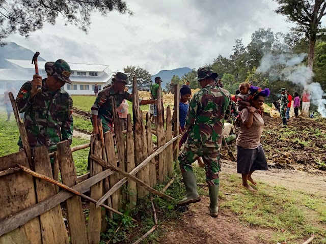 YONIF MR 412 Kostrad Di Lanny Jaya Bersinergi Dengan Rakyat Wujudkan Kemanunggalan Di Papua