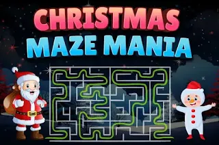 لعبة متاهة سانتا كلوز ولغز الوصول لباب الخروج Christmas Maze Mania