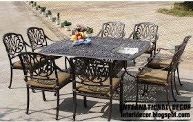 wrought iron outdoor dining furniture set, modern outdoor furniture