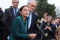 Markey and Ocasio-Cortez hold a news conference to unveil their Green New Deal resolution. (Credit: Alex Wong/Getty Images) Click to Enlarge.