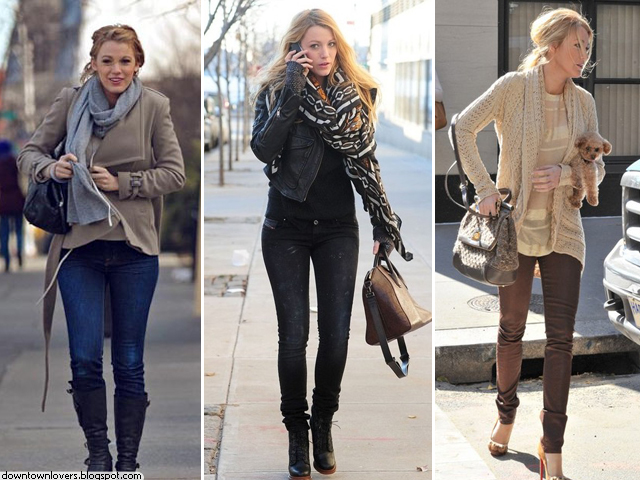 Estilo, Blake Lively, Estilo da Blake Lively, Estilo Blake Lively, Blake Lively inverno, Blake Lively jeans, Blake Lively calça, Blake Lively lenço, Blake Lively cachecol, Blake Lively malha, Blake Lively frio,